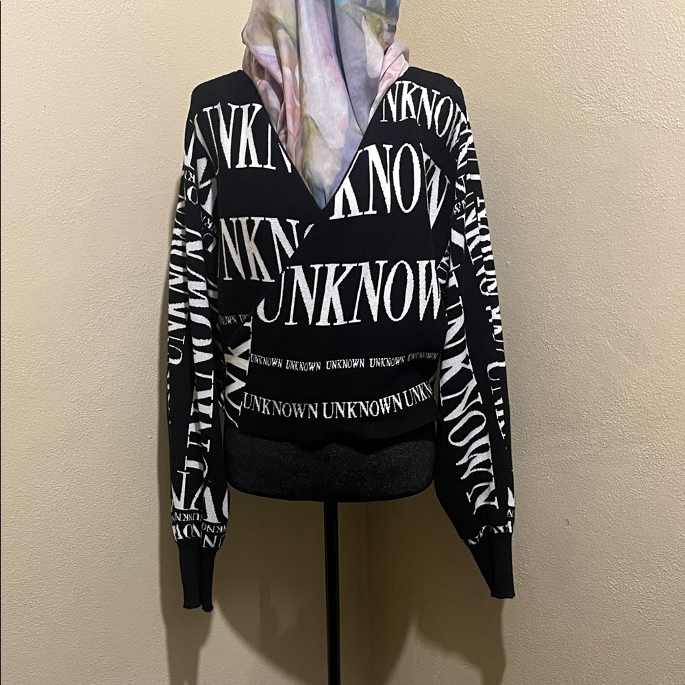 Black and White Graphic Sweater